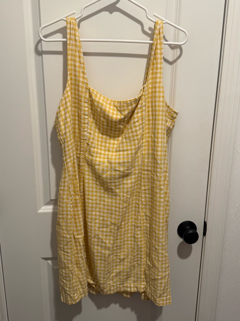 Old Navy - XL Yellow Gingham Square Neck Sundress
